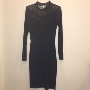 Black Bodycon Mesh Evening Dress